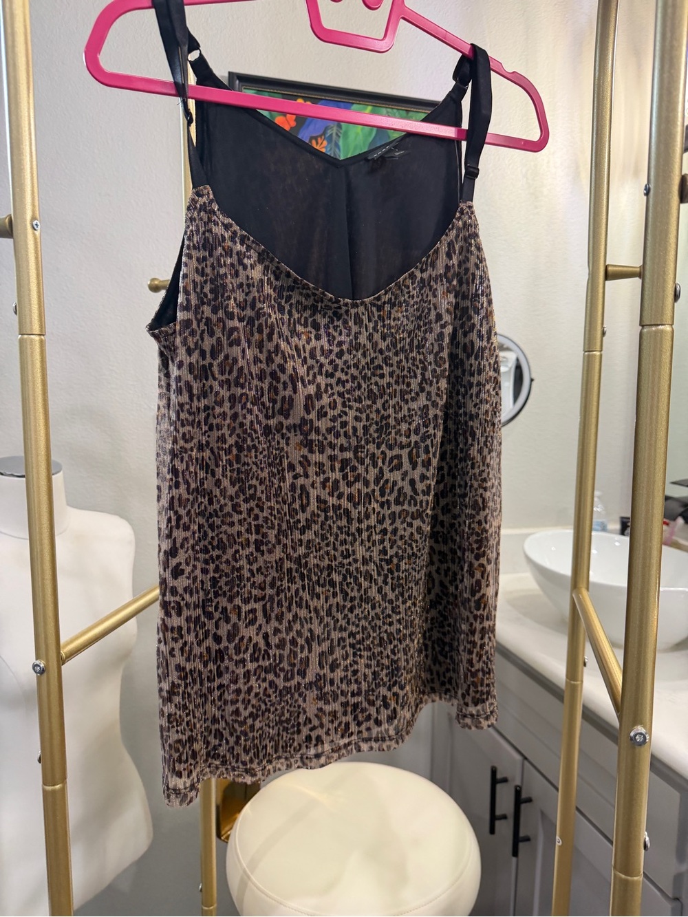 torrid Leopard Print Chiffon Cami in Brown and Black